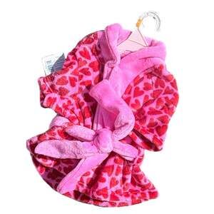Top Paw Dog Pajama Hearts Cozy Bath Robe (Pet Costume/Clothes) Size Small